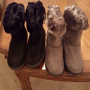 2 pair Suede Winter Boots